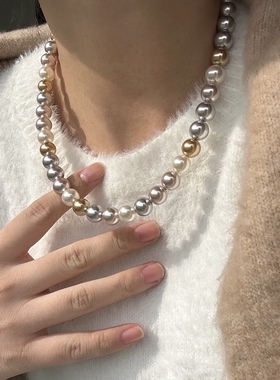 [博主同款]Celina糖果色混彩粉白四色珍珠项链 进口施家珍珠