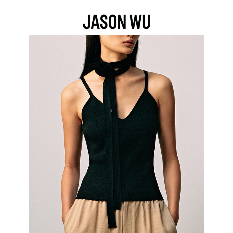 【新品推荐】JASON WU 24年新款玫瑰钩花百搭针织上衣吊带背心女-图2