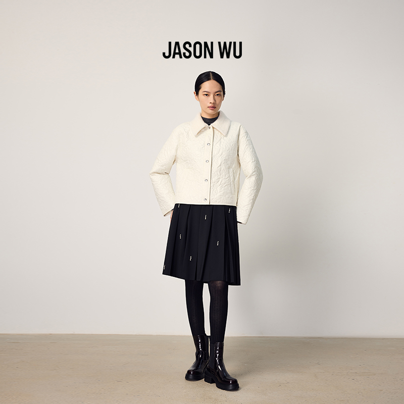 【绵羊毛】JASON WU2025秋冬新款百搭设计感钉钻百褶裙半身裙裙子 - 图2
