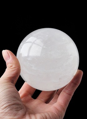 天然白水晶球摆件原石镇宅风水球