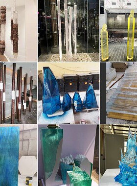 环氧透明树脂雕塑定制做室内户外酒店创意大型工艺品Y装饰水晶摆