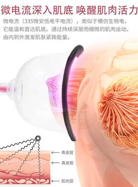微电流胸部按摩器真空负压揉捏机电动脉冲乳房护理仪挺拔美胸器