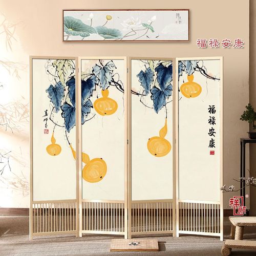 实木屏风隔断玄关现代新中式家用可移动折叠遮挡客厅卧室书房酒店 - 图0