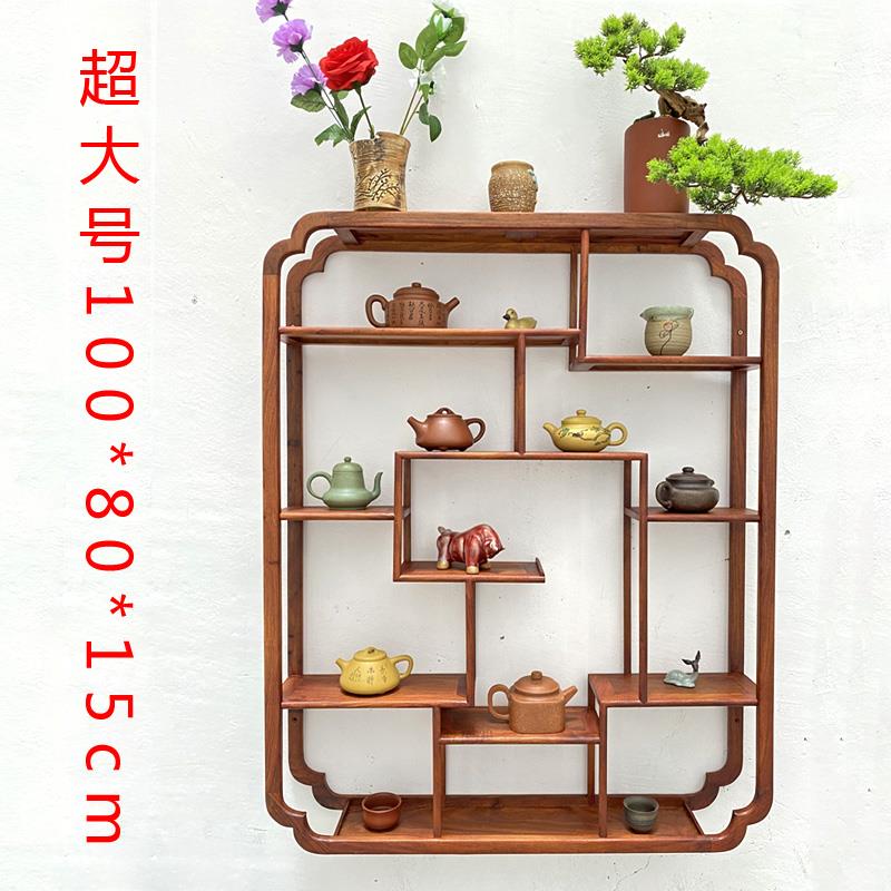 茶具架子紫砂壶茶杯茶壶小摆件茶室置物壁挂式展示收纳摆放博古架 - 图1