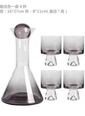 轻奢现代样板房酒柜橱柜玻璃酒具套装客厅茶几桌面醒酒器饰品摆设