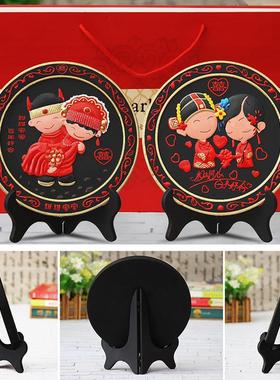 炭雕新婚礼品创意订婚房摆件婚庆送朋友闺蜜新人结婚礼物送礼实用