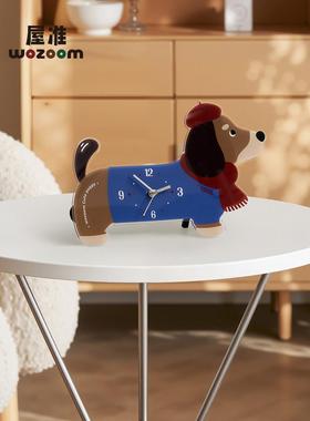 Wozoom小狗创意时钟显示客厅电视柜绘画桌面时钟装饰饰品