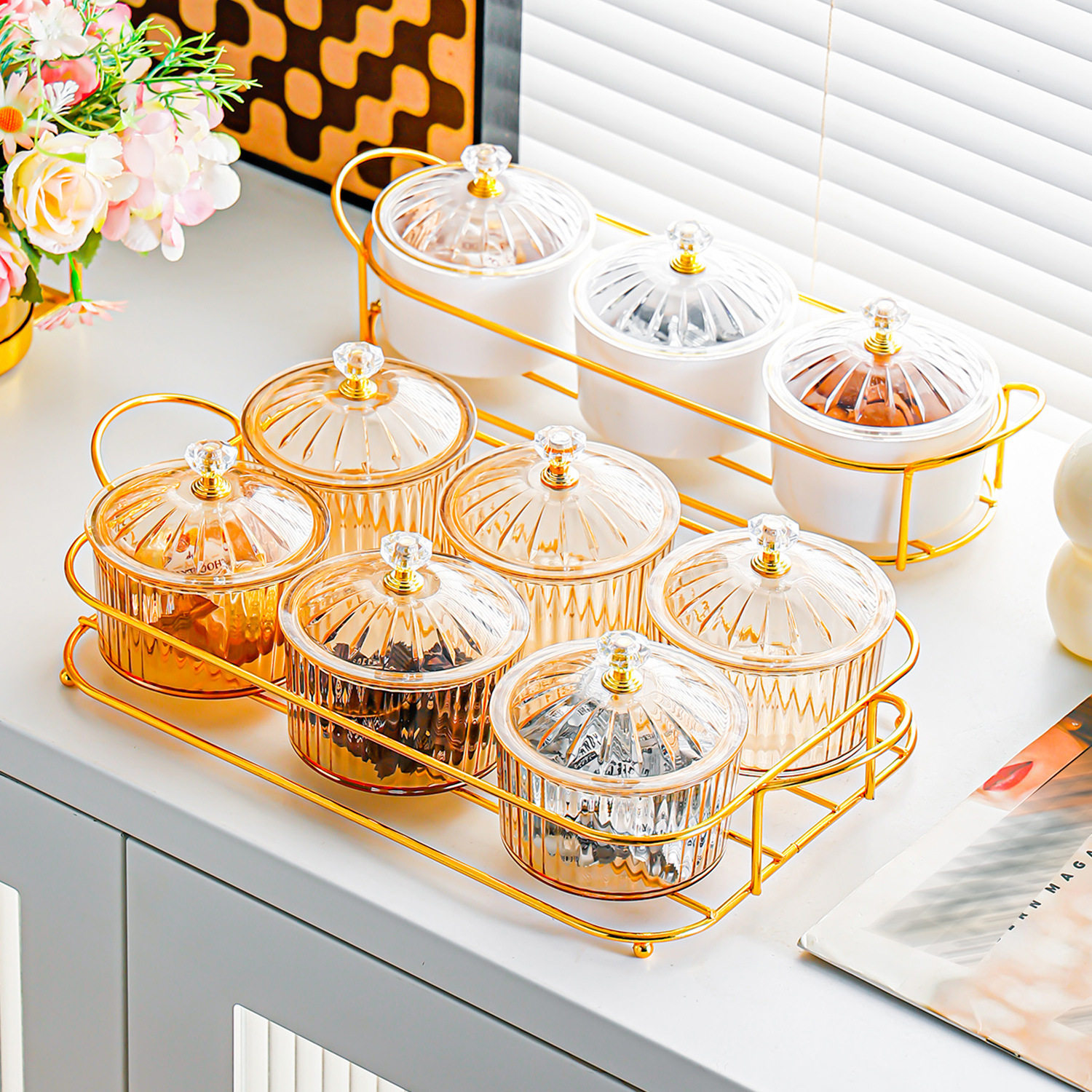 轻奢水果盘塑料分格盘家用客厅创意茶几零食摆放KTV分格盘糖果盒,淘宝优惠券,粉丝福利购,淘宝优惠卷