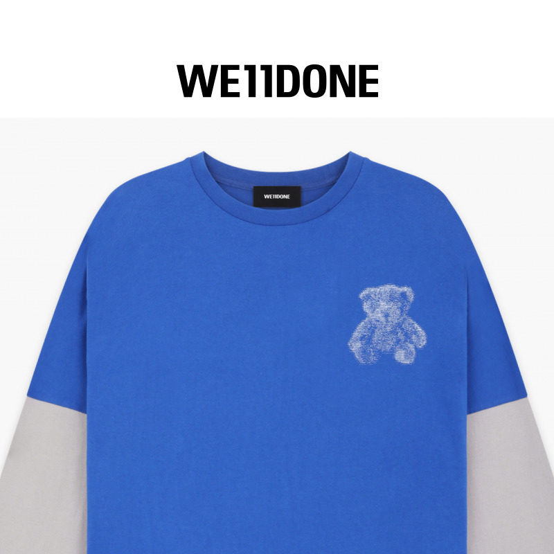 【明星同款】WE11DONE25早秋男女同款泰迪熊印花叠层长袖T恤,淘宝优惠券,粉丝福利购,淘宝优惠卷
