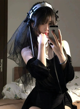 万圣节洛丽塔暗夜圣女修女头饰