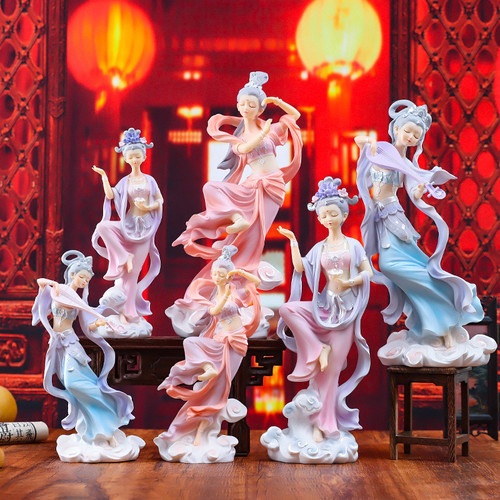 古风传统敦煌飞天客厅桌面摆件家居装饰结婚生日礼物国潮树脂软装 - 图0