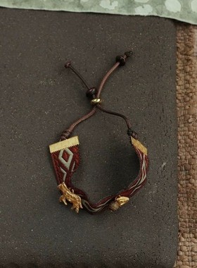 斑马宽织带手绳复古小众度假手链