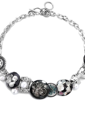 春日逃亡CHUN PROJECT 秘境系列 原创轻奢高级感黑色水晶镶嵌项链