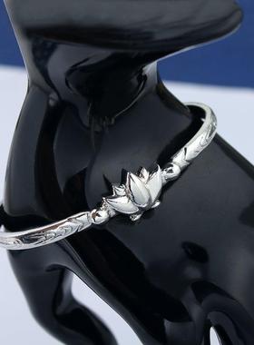 葬送的芙莉莲手镯 动漫辛美尔送给芙莉莲的戒指 开口镜莲花手镯戒