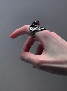 《生灵欲望之蛇》欧美复古眼镜蛇戒指暗黑风小众高级感朋克指环