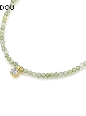 阿吉豆AJIDOU手串绿色锆石璀璨小众轻奢设计新中式串珠手饰品手链