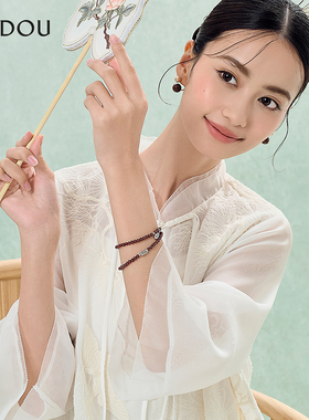 阿吉豆AJIDOU天然石榴石水晶手串