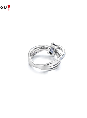 AJIDOU阿吉豆戒指女款灰色光迹系列指环尾戒
