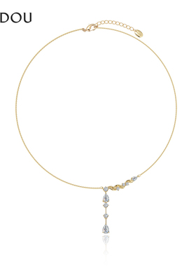 阿吉豆AJIDOU项链女锁骨链小众短颈链爆款轻奢配饰品设计感毛衣链