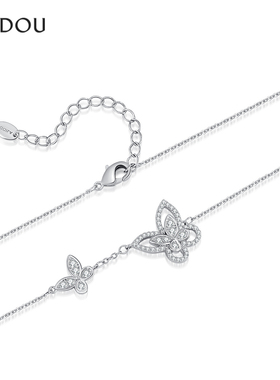 阿吉豆AJIDOU项链女款镂空蝴蝶锁骨链轻奢颈链可调节送礼物短精链