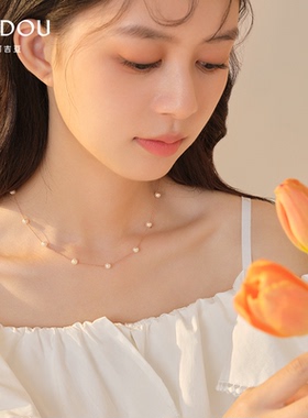 阿吉豆AJIDOU珍珠项链s925银饰品