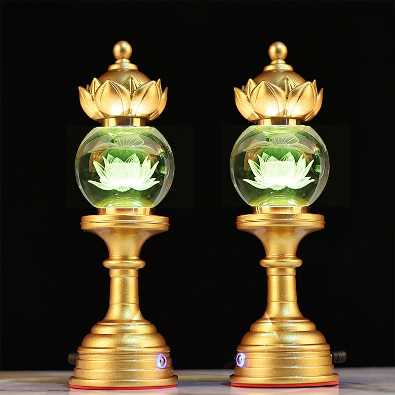 新款水晶led莲花灯七彩供佛灯充插电家用佛堂照明灯usb财神荷花灯,淘宝优惠券,粉丝福利购,淘宝优惠卷