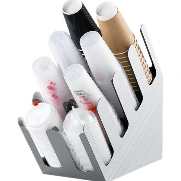 Disposable stainless steel coffee paper cup pick up bar store straw cup holder storage rack split cup placement rack milk tea cup