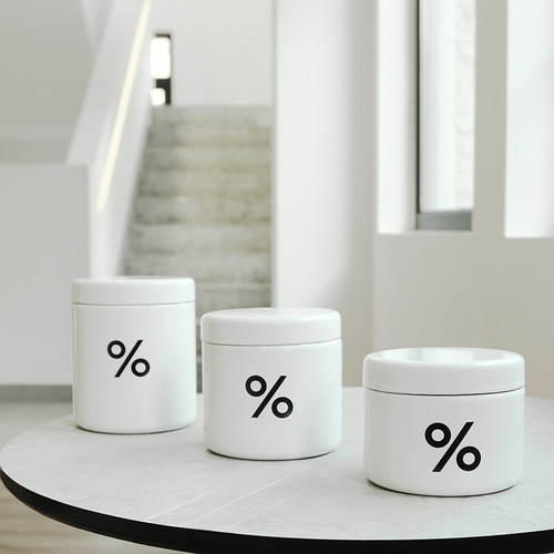 % Arabica阿拉比卡咖啡豆罐日式搪瓷百分号密封罐储存罐 - 图2