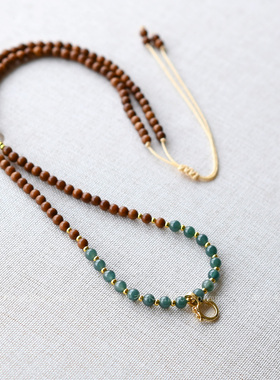 库克万能链女天然和田玉南红多宝项链长款毛衣链小米珠长链可调节