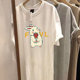 Pure cotton nightgown for women summer large size fat mm short sleeve loose lazy style 2025 new gray long T-shirt dress