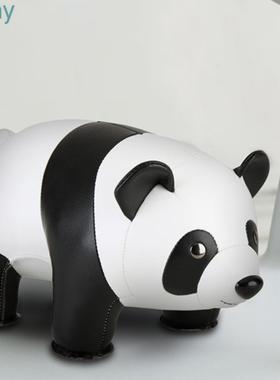 台湾zuny动物皮质书档大象狮子河马 长颈鹿摆件圣诞节元旦礼物