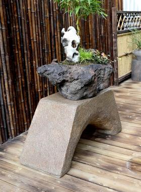 新中式祥云展示柱彷古落地摆件客厅玄关装饰摆设庭院花园盆栽底座