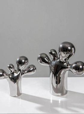 现代电镀银无障碍豪华儿童房装饰酒柜餐具柜高端小众电视柜装饰