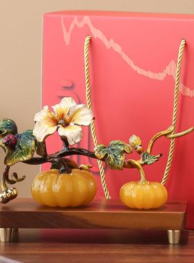 财富丰收南瓜摆件招财客厅玄关酒柜电视柜办公室装饰乔迁新居礼物