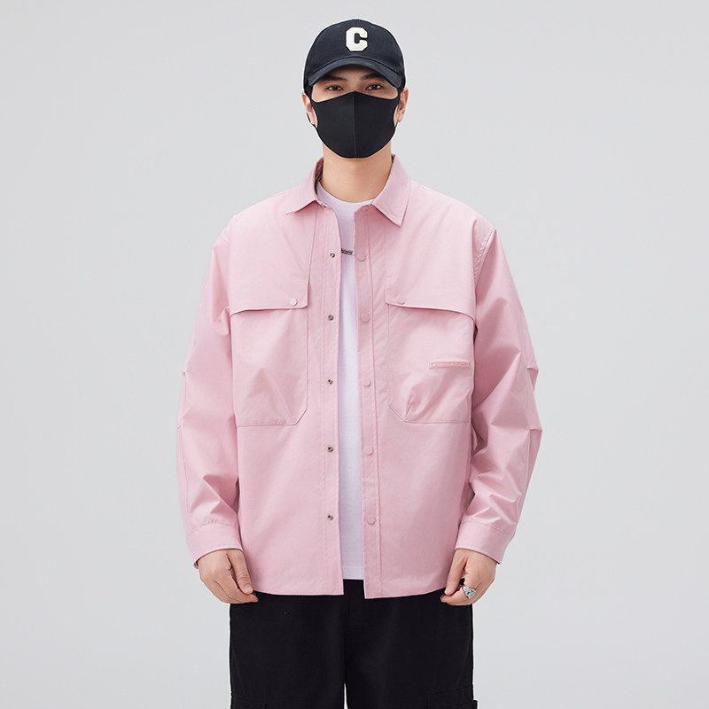 2025春季翻领宽松潮流美式设计青年夹克衫上衣新款衬衫式外套男装,淘宝优惠券,粉丝福利购,淘宝优惠卷