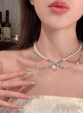 双层蝴蝶结女款优雅轻奢浪漫出逃