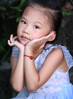 本命年朱砂平安扣手链编织红绳