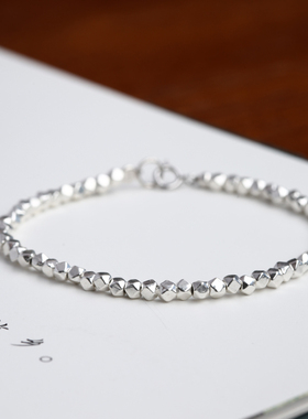 s925纯银碎银子手链女款中式手串