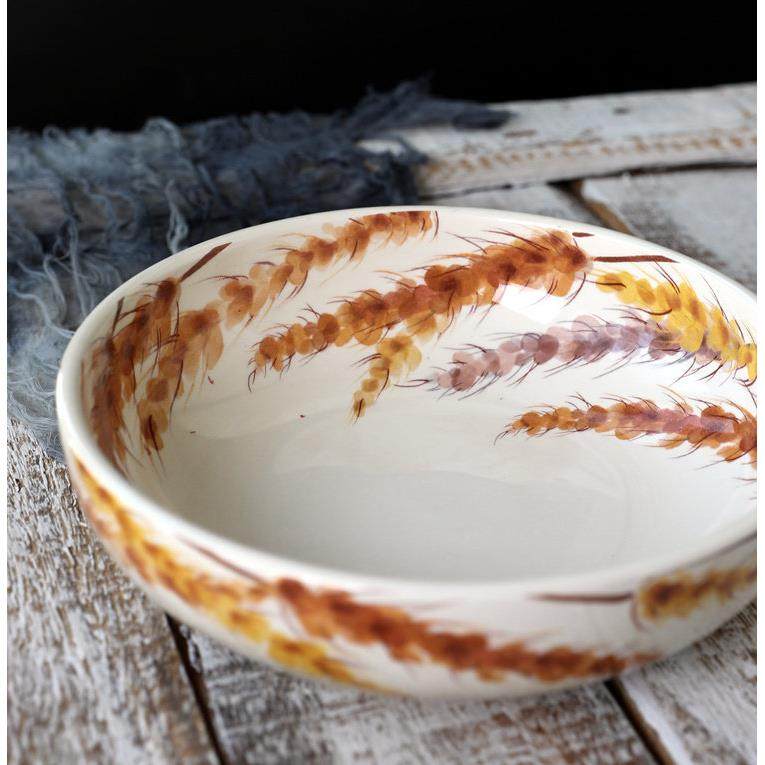 麦穗系8寸法式清新陶瓷菜碗菜盘家用深盘沙拉碗碗套装微波炉,淘宝优惠券,粉丝福利购,淘宝优惠卷