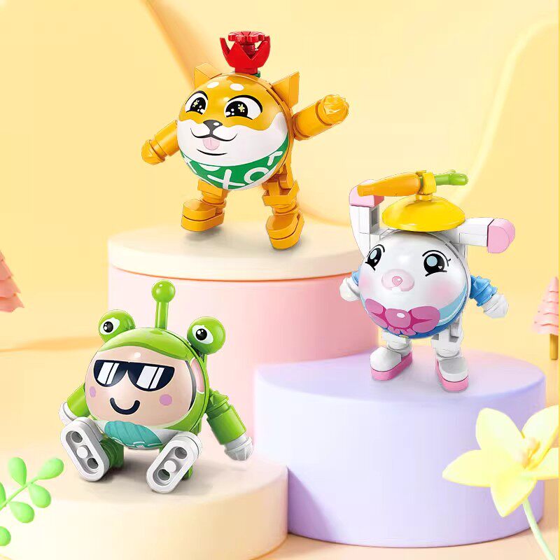 网红蛋仔派对盲盒儿童拼装积木玩具男女孩子益智生日礼物公仔玩偶