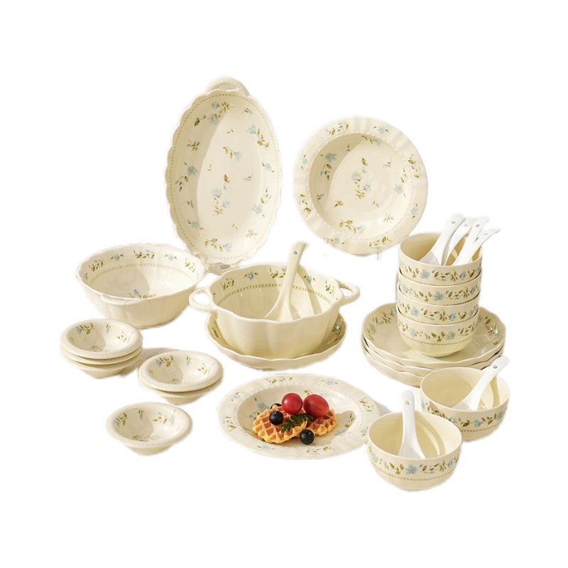 兰铃花乔迁送礼ins风田园餐具家用高颜值中古风餐具套装碗盘碟,淘宝优惠券,粉丝福利购,淘宝优惠卷