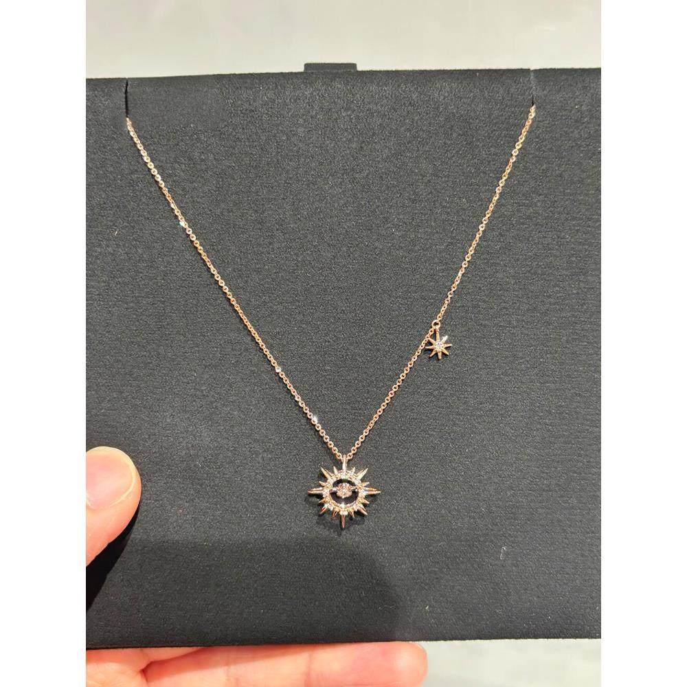 韩式芒星太阳花项链女2025新款爆款轻奢高级感精致小众百搭锁骨链,淘宝优惠券,粉丝福利购,淘宝优惠卷