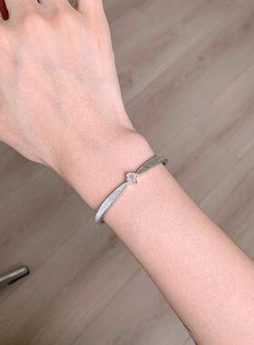 银色仿钻手镯女2025新款中古精致