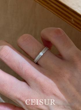 冰块小方糖戒指高级感简约设计女