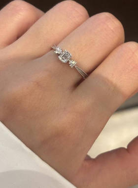 中古老钱风银色拉丝情侣对戒指环