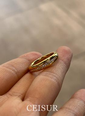 爆闪排仿钻戒指简约精致小巧气质
