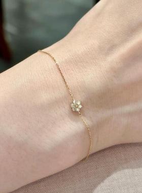 S925纯银六瓣花手链小众设计轻奢