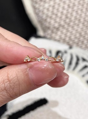 极细mini锆石麦穗戒指轻奢高级感