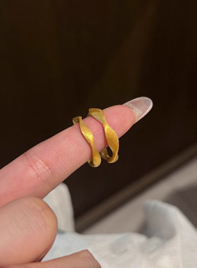金色莫比乌斯环戒指女2025新爆款