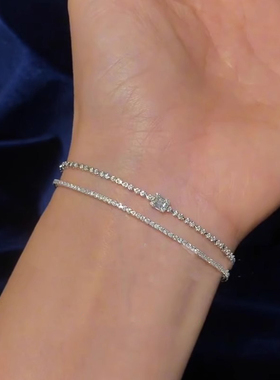 法式仿莫桑石手链女款2025新爆款